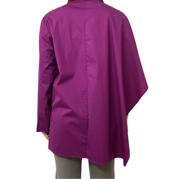 Wingate Collection Oversized Button Down Shirt Artsy Asymmetric Size 0 Small - Picture 3 of 8